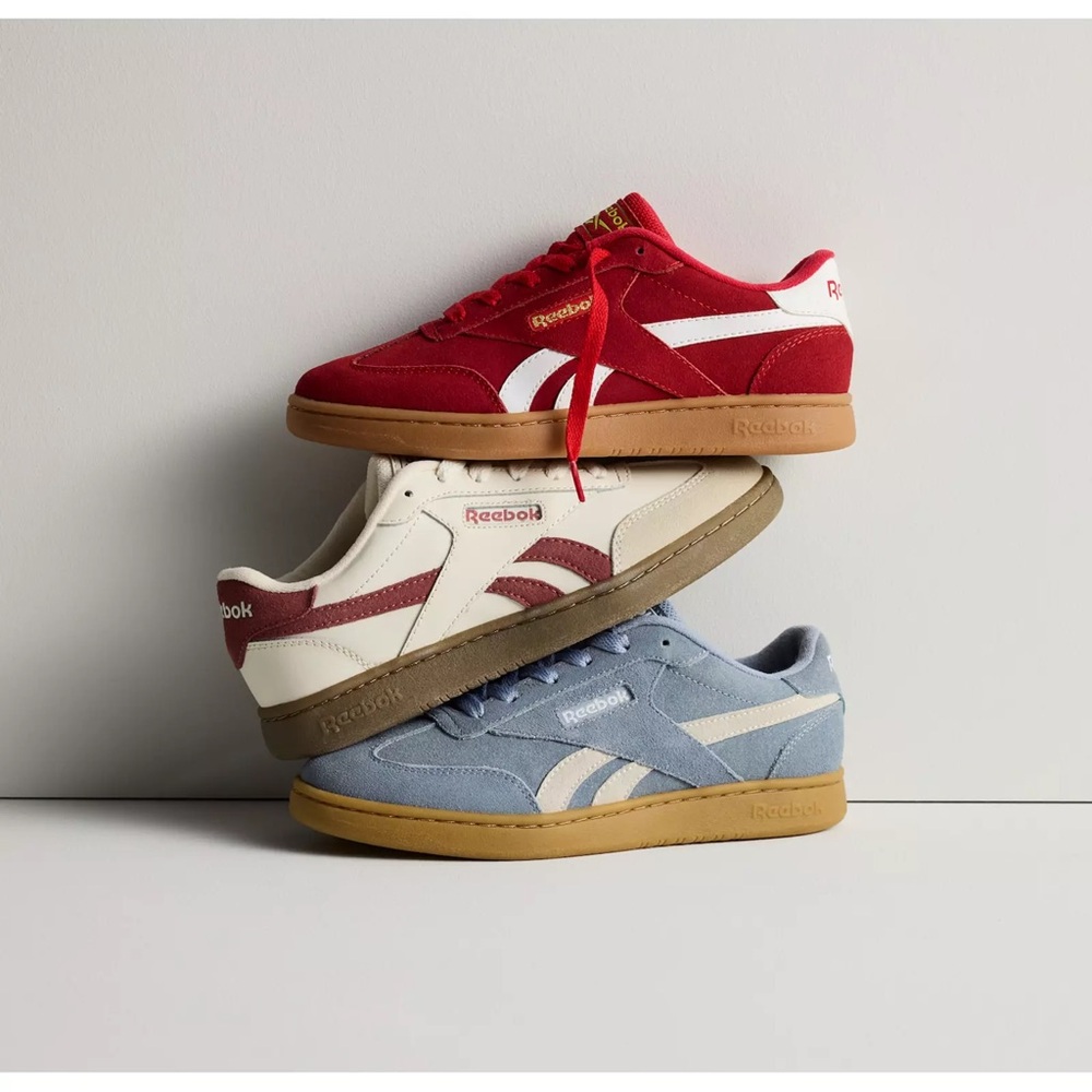 Reebok Women’s Suede Gray and White Sneakers - Picture 2 of 4